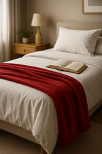 Load image into Gallery viewer, Premium Flannel Fleece Blanket – Burgundy 130 x 160 cm
